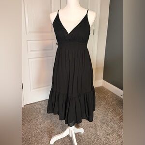 Black Flowy Spaghetti Strap Women’s Dress